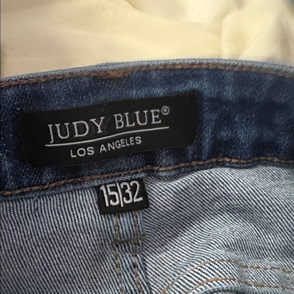 Judy Blue Jeans Womens Size 32 Boyfriend Fit Med Wash Blue Stretch - Picture 8 of 8